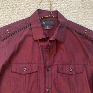 INC Sateen Maroon Shirt Size S